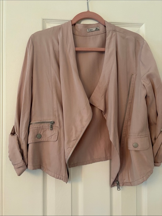 Dex Jackets & Blazers - Dex Blush Open-Front Bomber Jacket